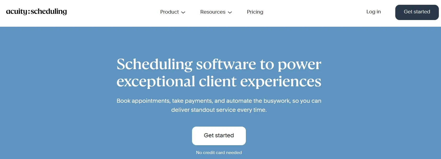 Web image of the scheduling software and app acuity