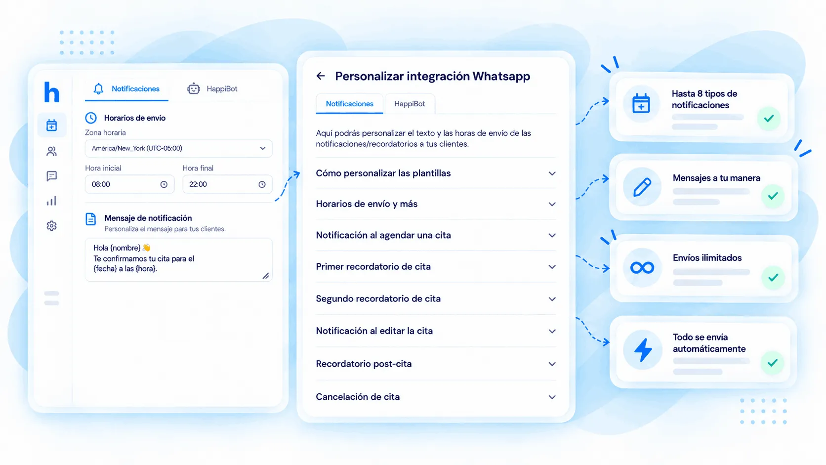 Personaliza cada mensaje y decide cuándo enviarlo