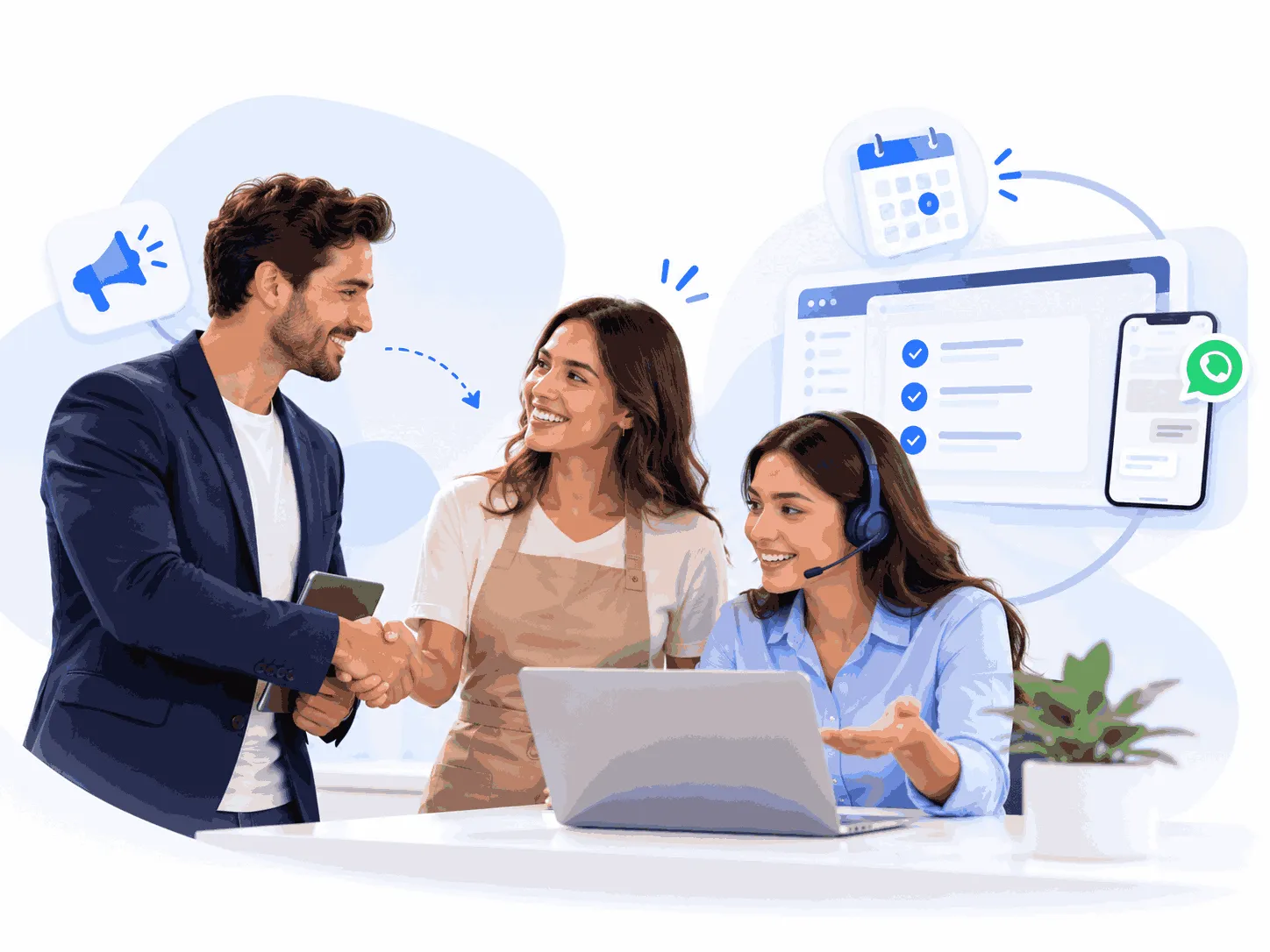 Você recomenda. O Happoin cuida de acompanhar o cliente