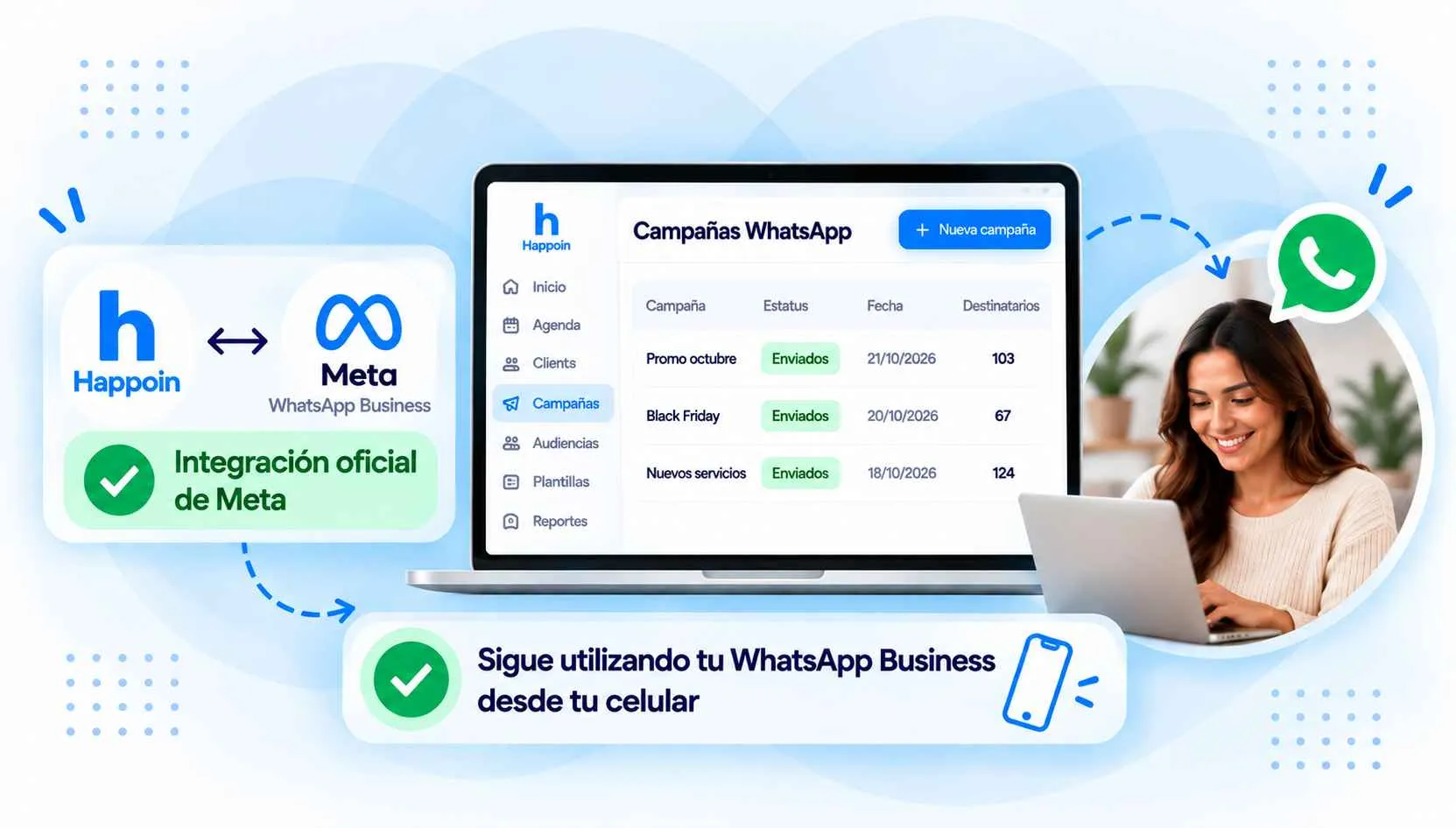 Envía tus campañas desde el WhatsApp de tu negocio