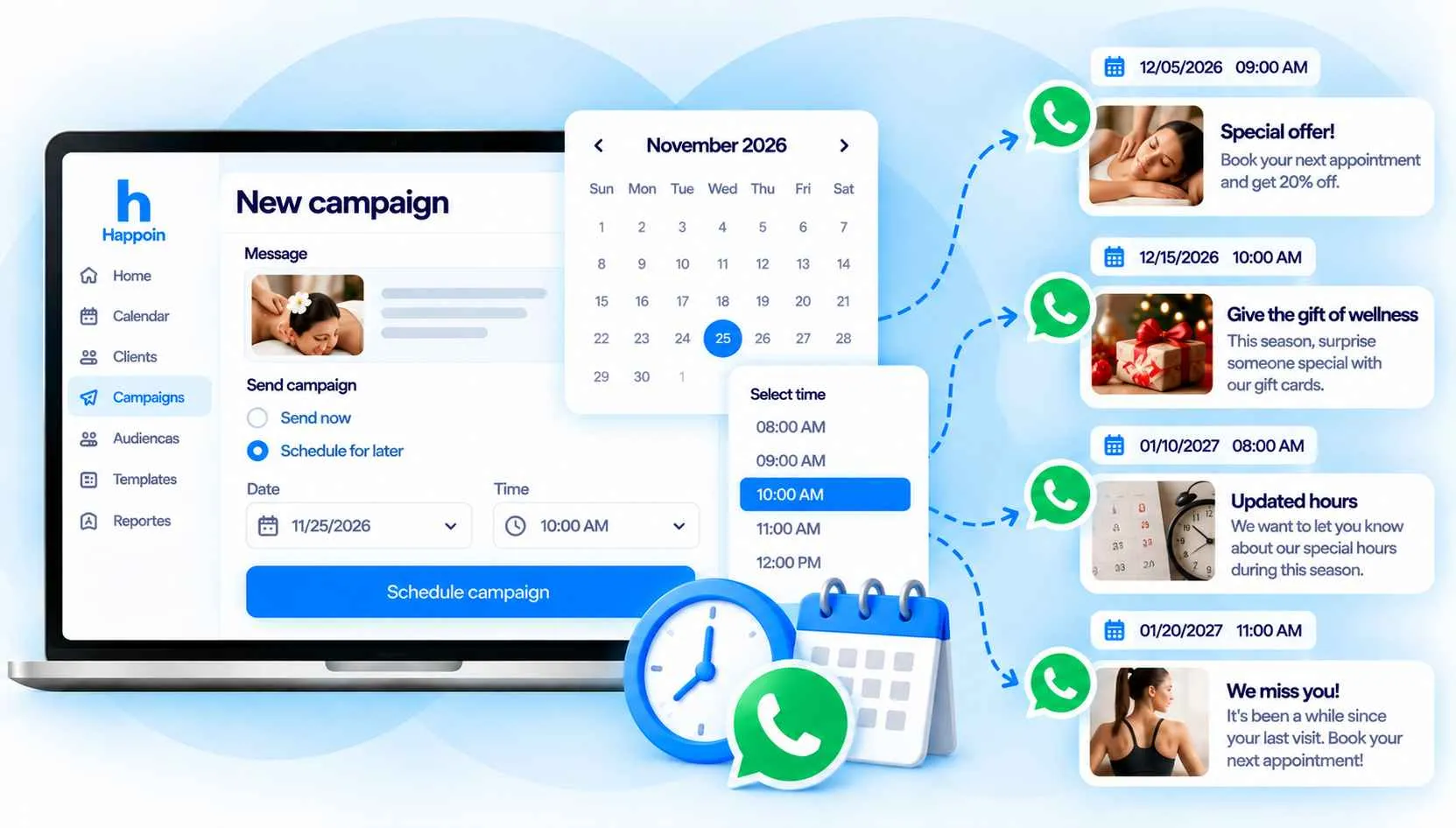 Programe suas campanhas e economize tempo